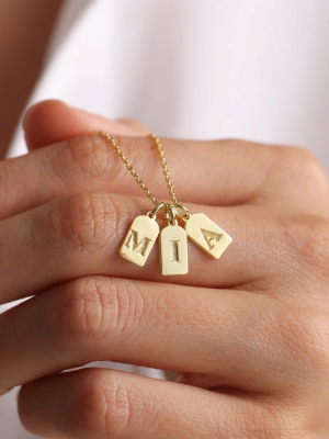 Initial Tag Necklace — Gold Letter